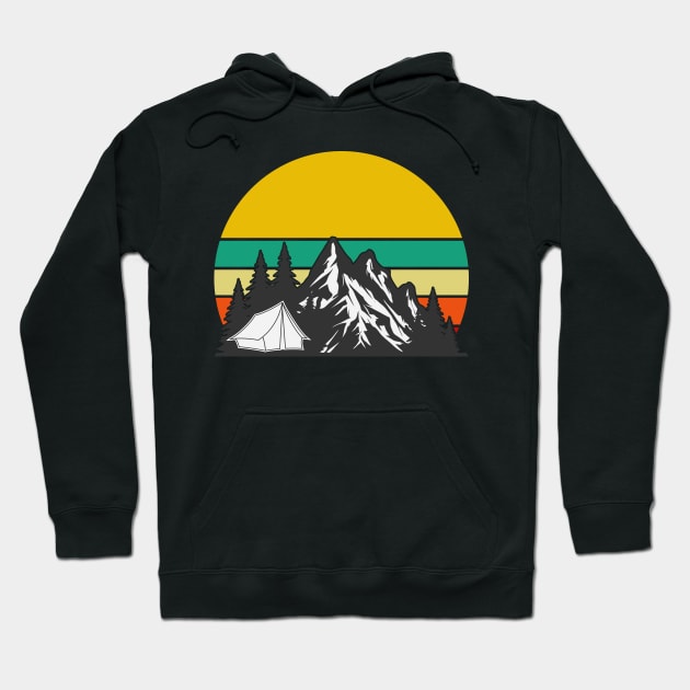 Mountains Retro Hoodie by Hashop